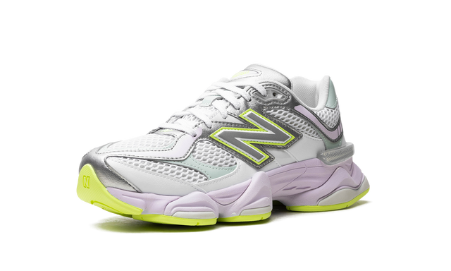 NB 9060 White, Silver Metallic, and Taro