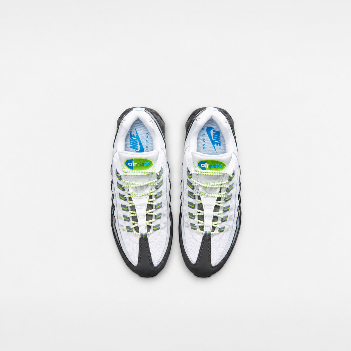 White / Grey / Neon Green & Blue