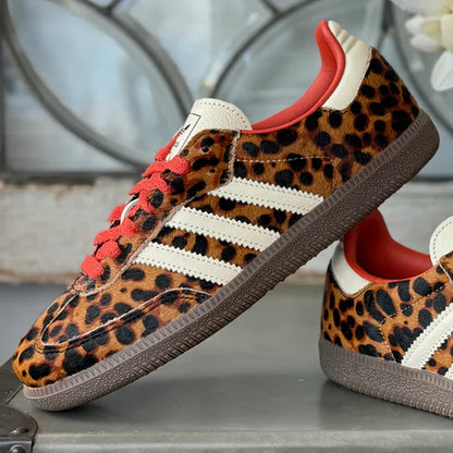 AD Samba Women's Red Leopard Sneakers