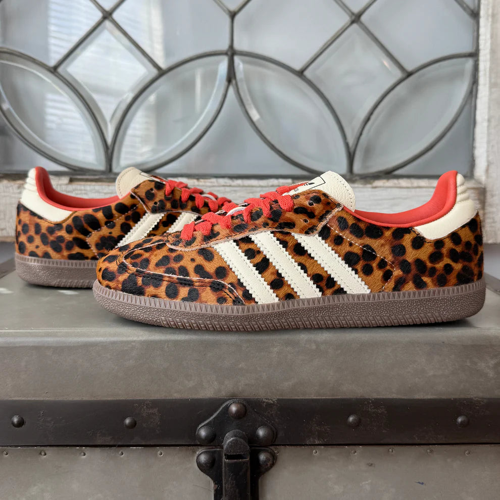 AD Samba Women's Red Leopard Sneakers