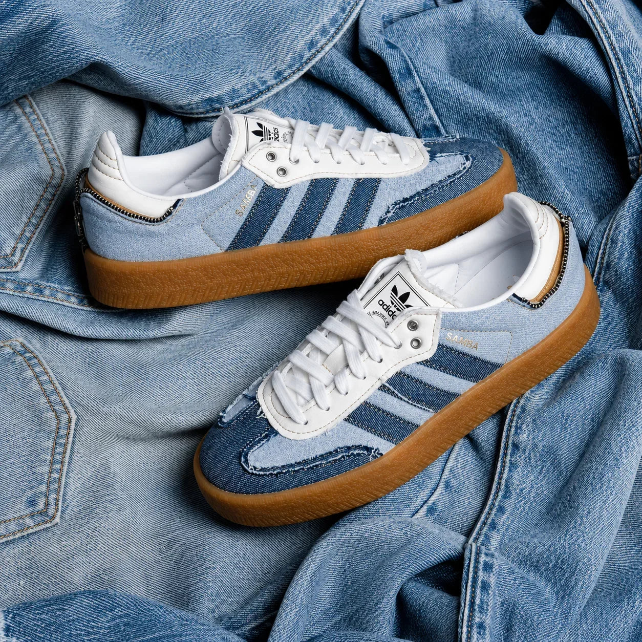 adidas atmos Exclusive SAMBAE Wデニム 24CM レディース ファッション