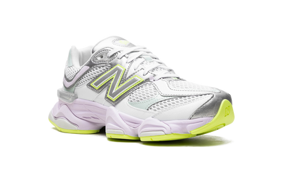 NB 9060 White, Silver Metallic, and Taro